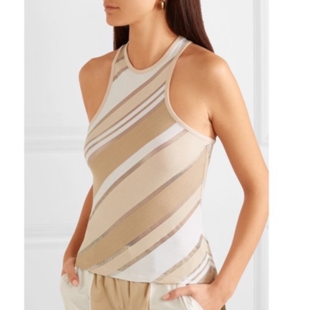 GANNI SLEEVELESS STRIPE TANK